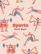 Vector poster of Sports concept. Professional sport, active hobby