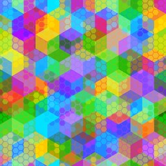 Wall Mural - Vector trendy low poly seamless pattern. Camouflage polygonal background