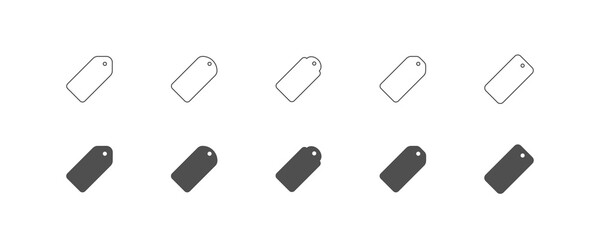 Aufkleber - price tag vector label icon set in flat and linear simple style, empty design coupon, store business