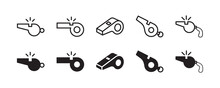 Whistle Icon Set. Vector Graphic Illustration. Suitable For Website Design, Logo, App, Template, And Ui. 