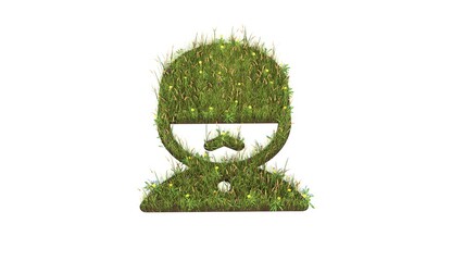 Sticker - 3d rendered grass field of symbol of English man isolated on white background