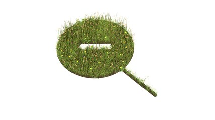 Sticker - 3d rendered grass field of symbol of magnifier zoom out isolated on white background