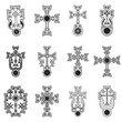 vector icon set with ancient Armenian symbol Khachkar. Armenian cross stone for your project