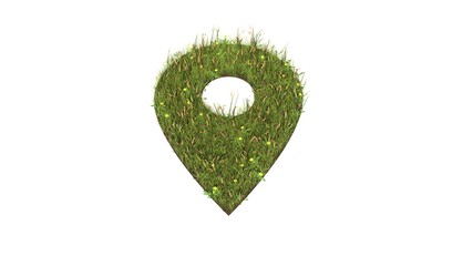 Sticker - 3d rendered grass field of symbol of placeholder isolated on white background