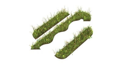 Sticker - 3d rendered grass field of symbol of hotdog isolated on white background