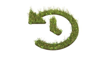 Sticker - 3d rendered grass field of symbol of history isolated on white background