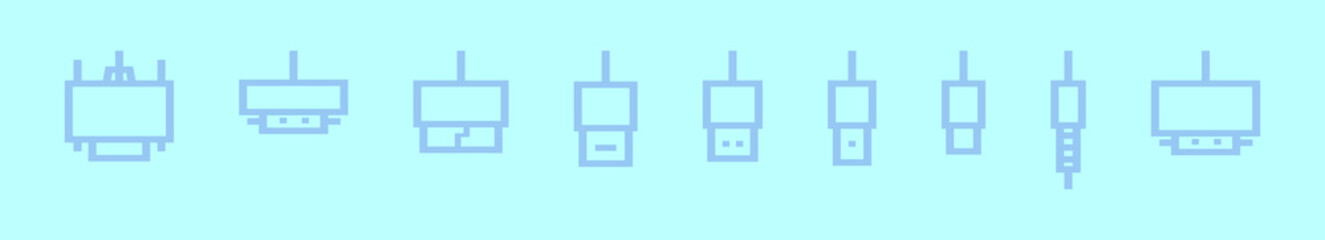 Wall Mural - set of usb cable cartoon icon design template with various models. vector illustration isolated on blue background