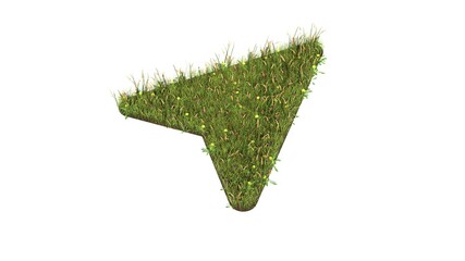 Sticker - 3d rendered grass field of symbol of compass isolated on white background