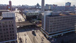 Famous Alexanderplatz Square in Berlin from above - aerial view - urban photography