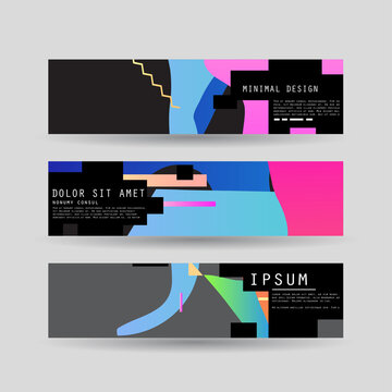 Vector horizontal banner template, abstract design