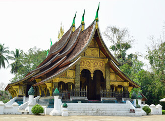 Phra Ubosot in Luang Prabang,  Buddhist, World Heritage City,laos PDR 2021