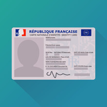 Carte D'identité Française Détaillée  Version 2021 (flat Design)