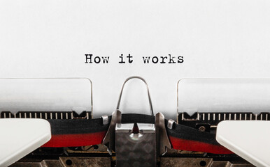 Poster - text how it works typed on retro typewriter