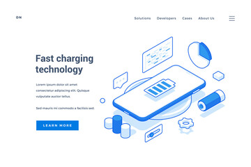 Poster - Vector banner of website for modern technologies