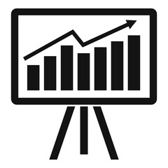 Poster - Crisis chart icon, simple style