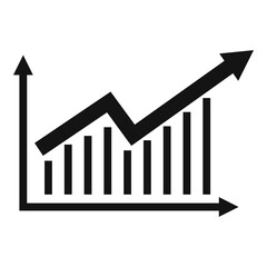 Poster - crisis bar chart icon, simple style