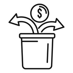 Poster - money crisis icon, outline style