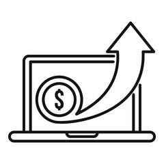 Poster - Increase money icon, outline style
