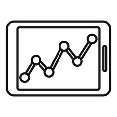 Sticker - Crisis analysis icon, outline style