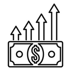 Poster - Financial growing icon, outline style