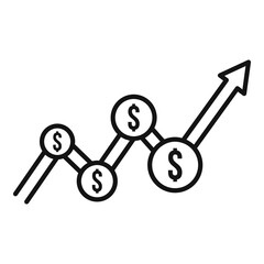 Poster - dollar rate icon, outline style