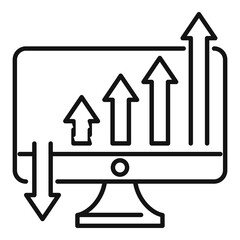 Poster - Increasing graph icon, outline style