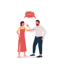 Poster - Arguing couple flat color vector detailed characters. Relationship problem. Wife and husband shouting. Family conflict isolated cartoon illustration for web graphic design and animation