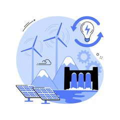 Sticker - Sustainable energy abstract concept vector illustration.