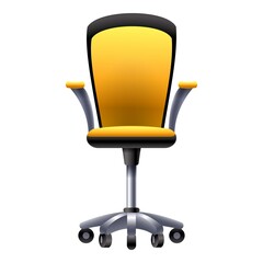 Poster - manager desk chair icon, cartoon style