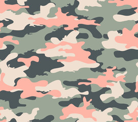 Camouflage vector pattern, trendy print. Stylish texil design