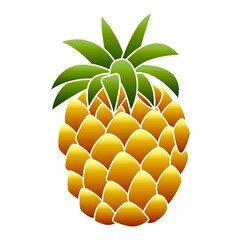 Poster - Fresh pineapple icon, cartoon style