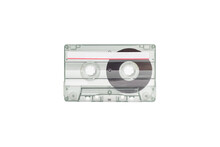 Transparent Cassette Tape Isolated On White Background.