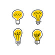 © Matias - Light bulb doodle collection. Set of hand drawn electric lamp. Symbol of idea, innovation and solution.