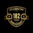 © JohnyBlack - 182 years anniversary celebration shield design template. Vector and illustration