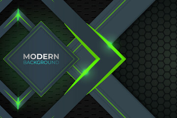 Modern Abstract Green and Dark Background