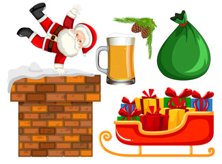 Sticker - Set of isolated objects of christmas theme