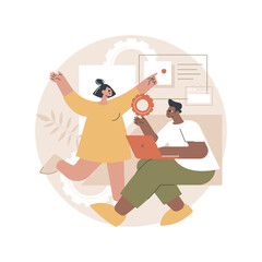 Poster - competitor research abstract concept vector illustration.
