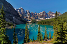 Moraine Lake, Valley Of The Ten Peaks, Banff National Park, Rocky Mountains, Alberta, Canada