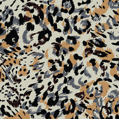 Sticker - Abstract animal skin leopard seamless pattern design. Jaguar, leopard, cheetah, panther fur. Seamless camouflage background for fabric, textile, design, cover, wrapping.