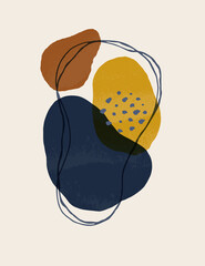 Wall Mural - abstract art background in a trendy minimalist style. vector hand drawn illustration from organic sh