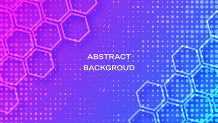 Poster - Abstract dots pattern with  hexagon shape texture background template . 