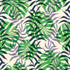 Naklejka na meble Tropical leaves. seamless stylish fashion pattern