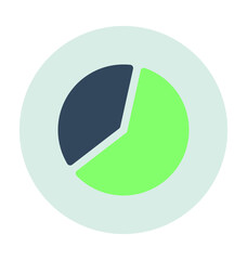 Wall Mural - Pie Chart Colored Vector Icon 