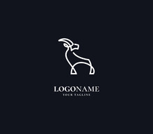 Luxury Goat Logo With Monoline Style Logo Design Element