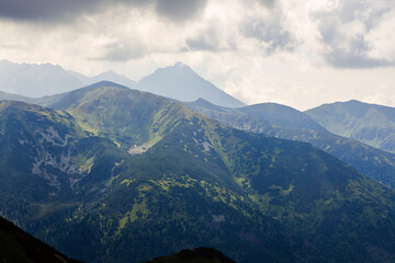 Canvas Print - Mountain landscape in the Tatra Mountains on the border between Poland and Slovakia