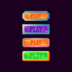 Wall Mural - set of game ui fantasy diamond and jelly colorful play button for gui asset elements vector illustra