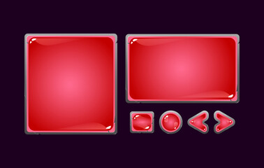 Wall Mural - set of fantasy stone jelly game ui board pop up for gui asset elements vector illustration