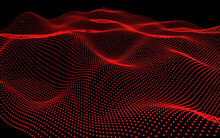 3d Techno Red Black Background