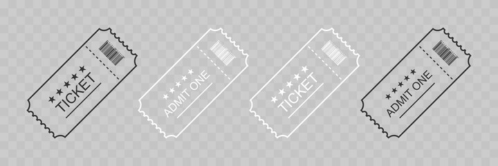 Wall Mural - ticket or coupon. tickets or coupons in simple flat linear design, isolated. vector illustration