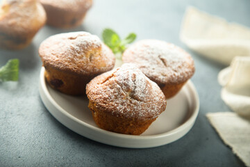 Wall Mural - Traditional homemade muffins with berries